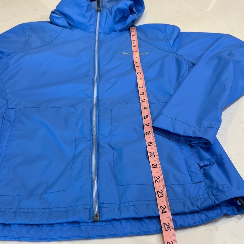 Columbia Hooded Packable Windbreaker Jacket Blue Size M - Picture 10 of 10
